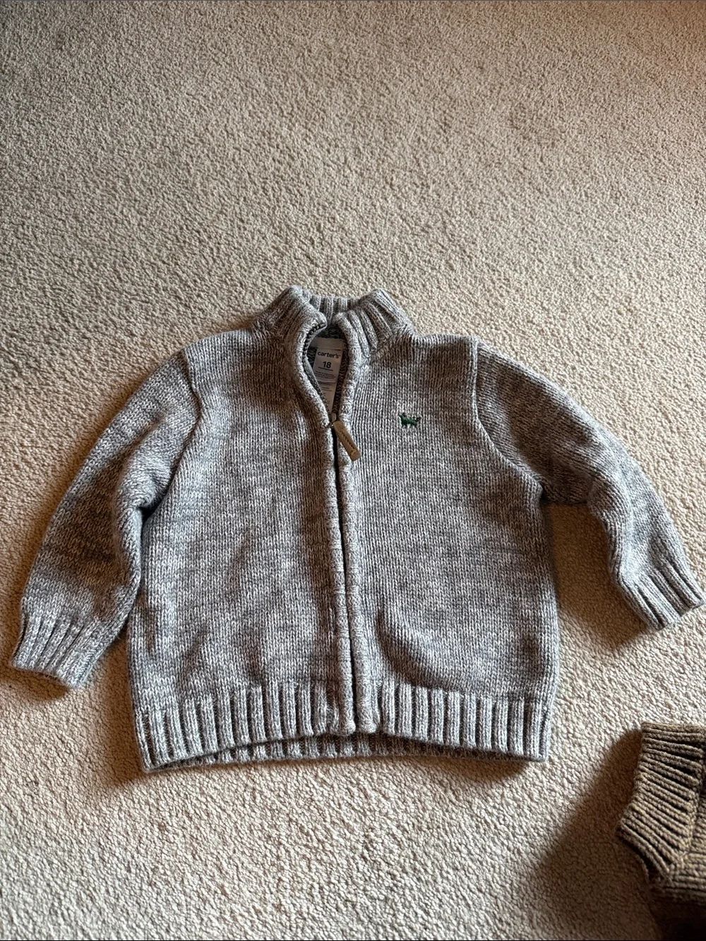 Old Navy Vintage Wool Blend Sweater And Carters Cotton Full Zip Sz 12-18 Months
